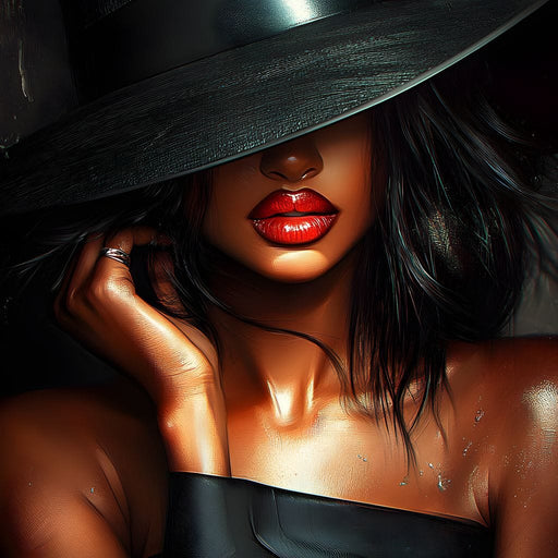 Dark Allure Under the Brim Canvas Print