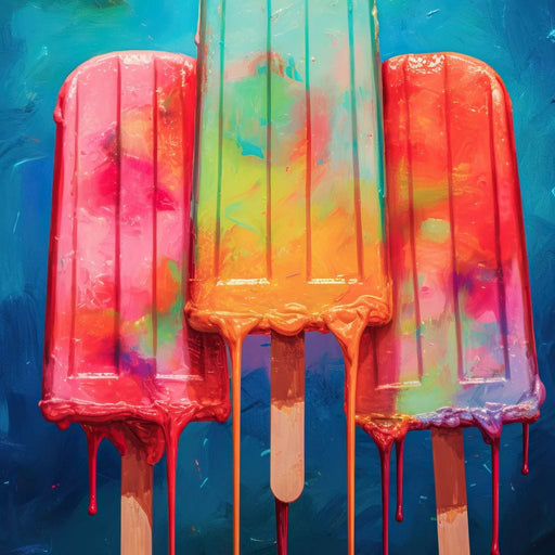 Rainbow Popsicles Glow Canvas Print