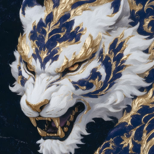 Gilded Lunar Tiger Roar Canvas Print