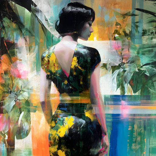 Tropical Garden Muse Portrait Canvas Print