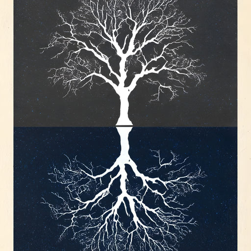 Mirror Roots Celestial Tree Canvas Print