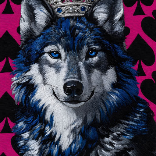 Majestic Crowned Wolf Royalty Canvas Print