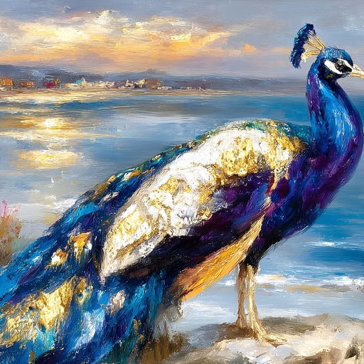 Coastal Peacock Golden Glow - Neal Hackett Canvas Print