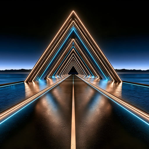 Infinite Path Toward The Neon Horizon Canvas Print