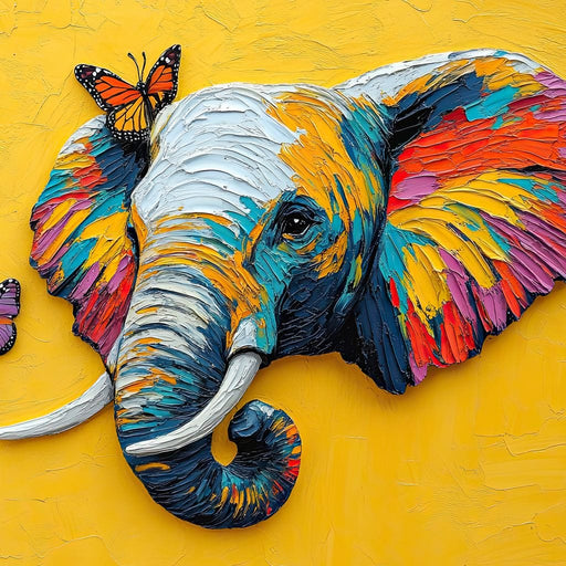 Elephant Harmony with Butterflies Canvas Print