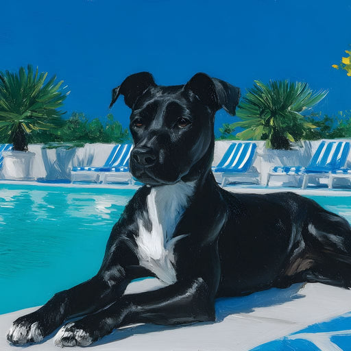 Sunlit Poolside Companion Canvas Print