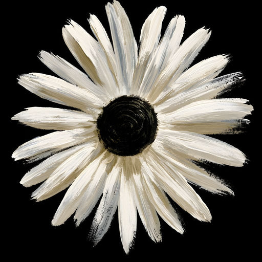 Solitary Pale Petals Against The Void Canvas Print