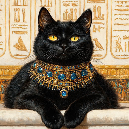 Egyptian Feline Elegance Canvas Print