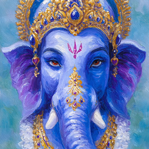 Royal Blue Ganesha Divine Blessing Canvas Print