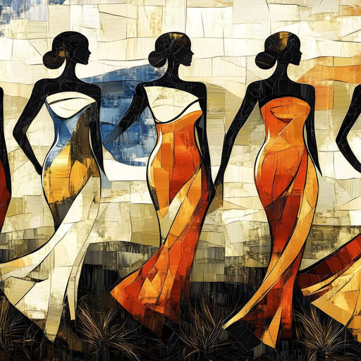 Graceful Dance of Silhouettes Canvas Print