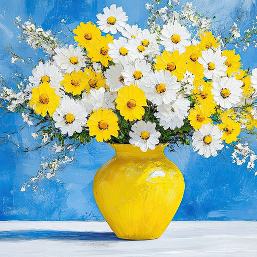 White & Yellow Flowers Canvas Print
