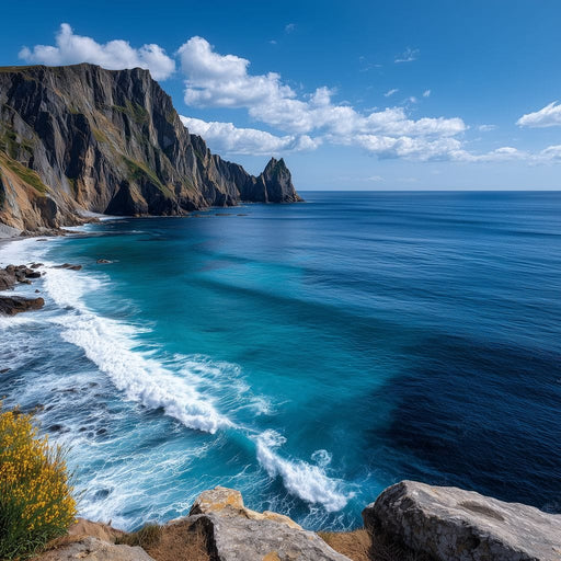 Wild Sea Cliffs Panorama Canvas Print
