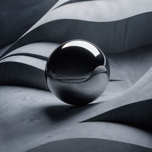 Black Mirror Sphere - TooplesArt Canvas Print