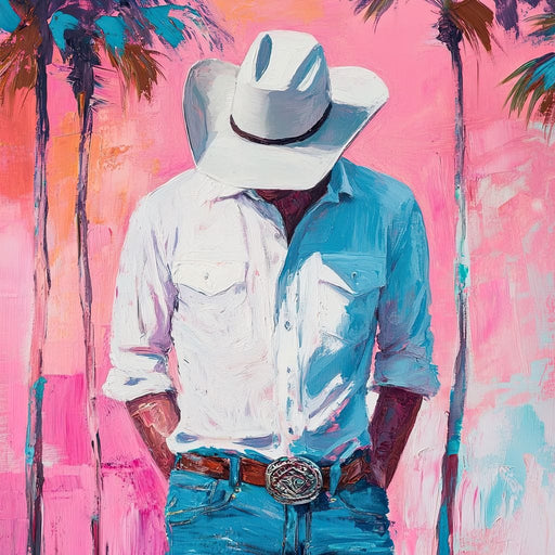 Cowboy Dreams Under Palms Canvas Print