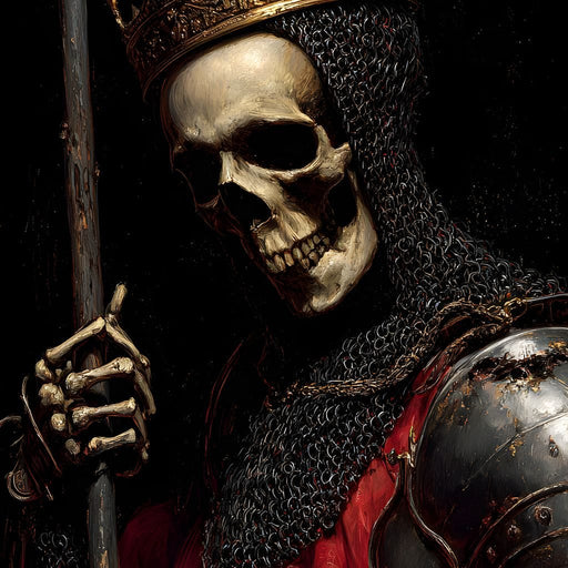 Gothic Reaper King Knight Skull Canvas Print