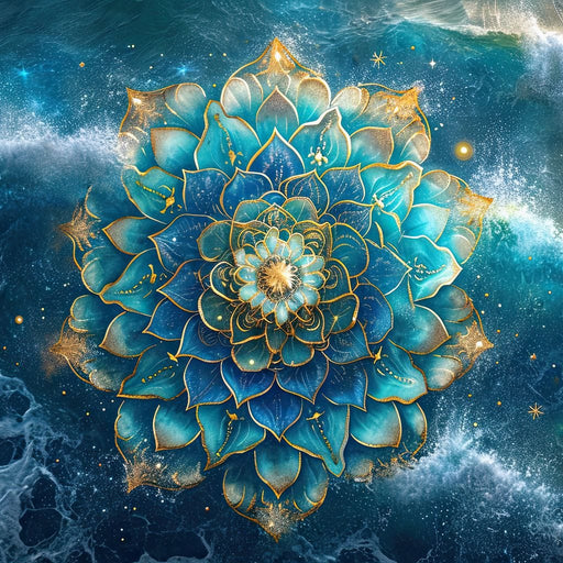 Lotus Reverie Over Ocean Waves Canvas Print