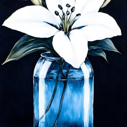 Petals In Glass Reflection Canvas Print