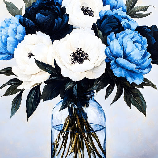 Floral Symphony in Glass Canvas Print