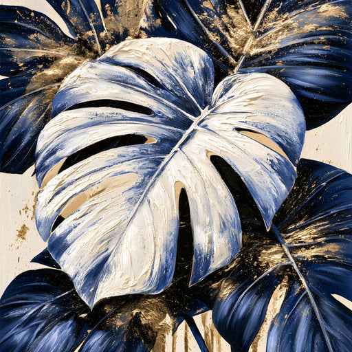 Gilded Foliage Under Midnight Shadows Canvas Print
