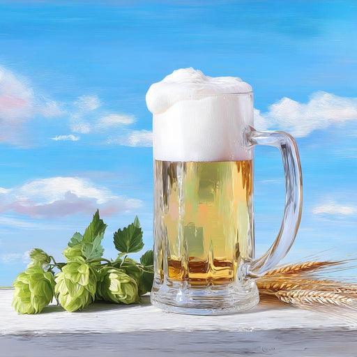 Golden Mug Amidst Summer Clouds Canvas Print