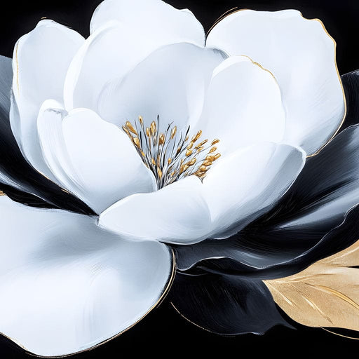 White Petals Night Blossom Canvas Print