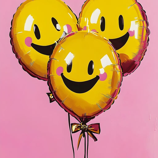 Three Smiley Balloons Canvas Print