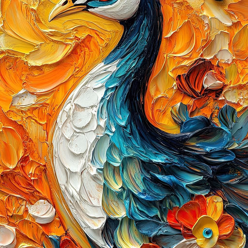 Radiant Peacock Garden Harmony Canvas Print