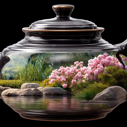 Zen Teapot Garden Reflection Canvas Print