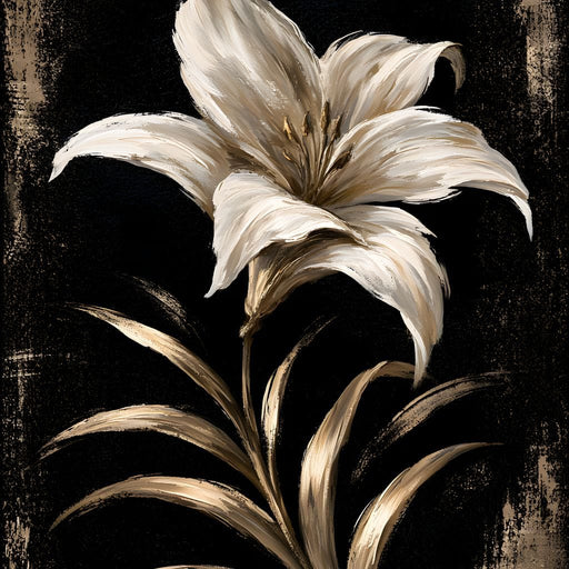 Gilded Petals Upon Nightfall Canvas Print