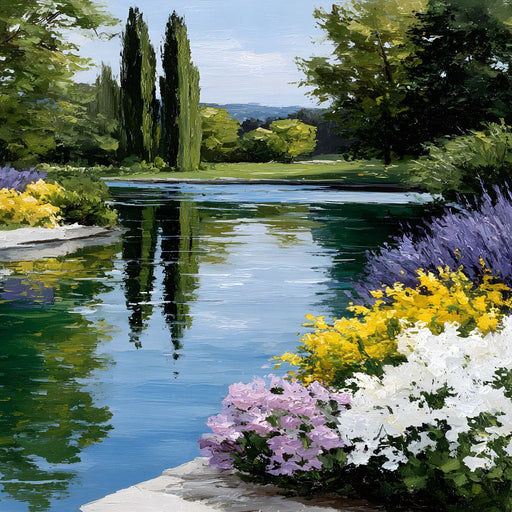 Garden Reflection Tranquil Pond Canvas Print