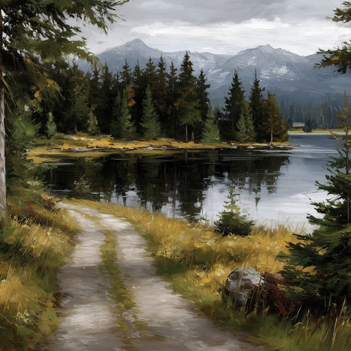 Alpine Lake Forest Pathway Canvas Print