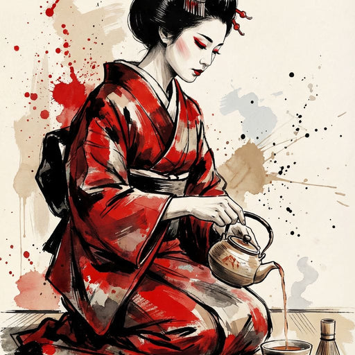 Japanese Woman Tea Ceremony Canvas Print