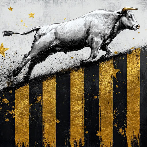 Golden Bull Market Canvas Print