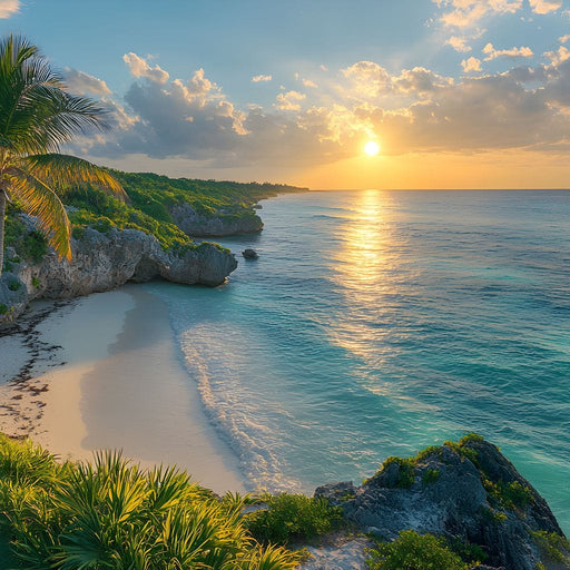 Sunlit Shores of Tranquility Canvas Print