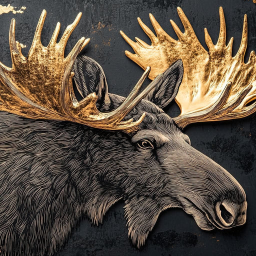 Golden Majesty Among Leaves Canvas Print