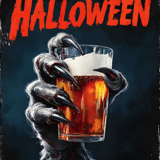 Werewolf Cheers Halloween Pint Canvas Print