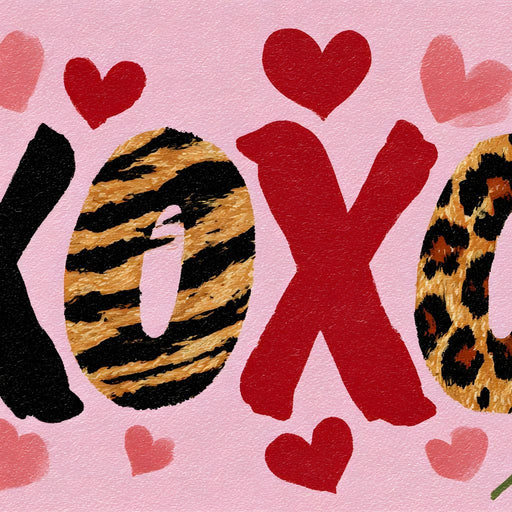 Wild Safari Love XOXO Hearts Canvas Print