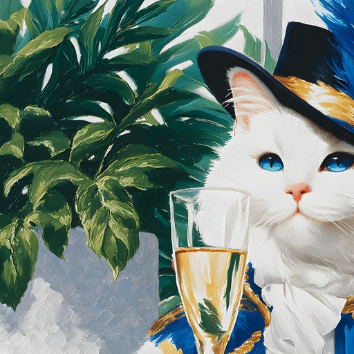 White Feline Toast Canvas Print