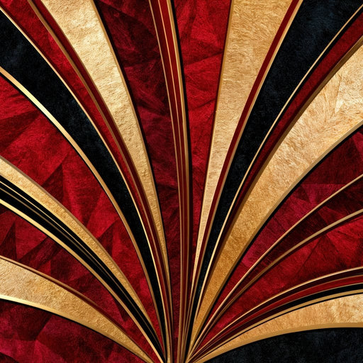 Crimson Deco Sunfan - TooplesArt Canvas Print