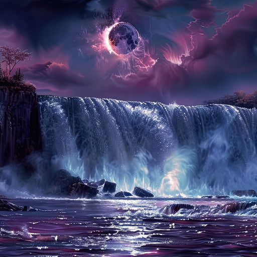 Eclipse Over Lavender Falls Canvas Print