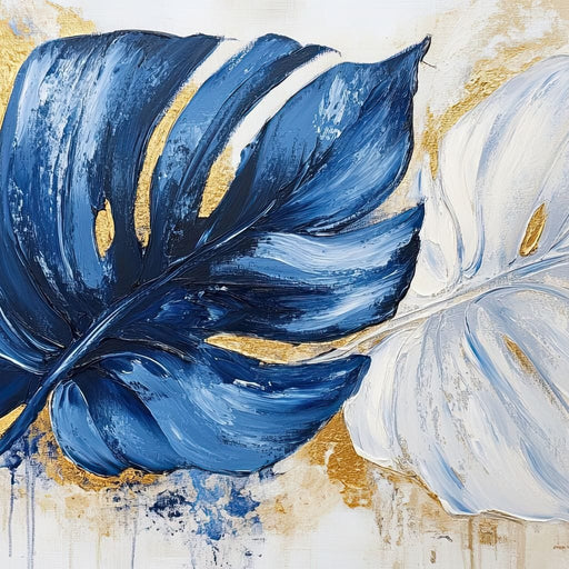 Blue Leaf Serenade Dreams Canvas Print