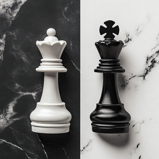 Duality of Kings Chess Contrast Canvas Print