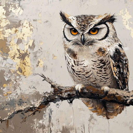Golden Gaze of the Noble Owl Canvas Print