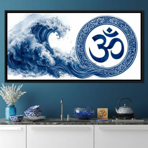 Indigo Om Mandala Meditation Canvas Print