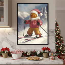 Gingerbread Skier Winter Joy