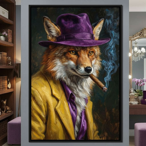 Gentleman Fox Smoking Cigar Canvas Print
