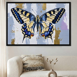 Blue Swallowtail Gold Drift - living room mockup