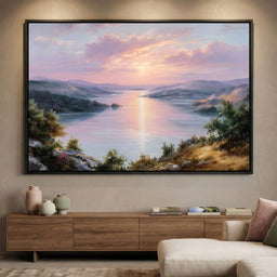 Pastel Sunrise Over Lake Fjord