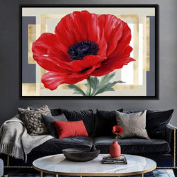 Bold Poppy Bloom Portrait - room mockup 1