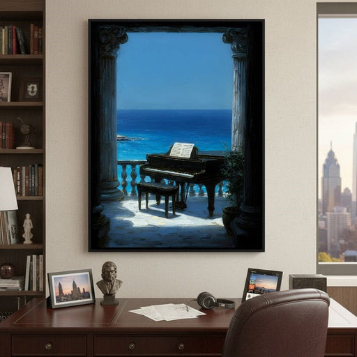 Seaside Sonata Grand Piano View Canvas Print